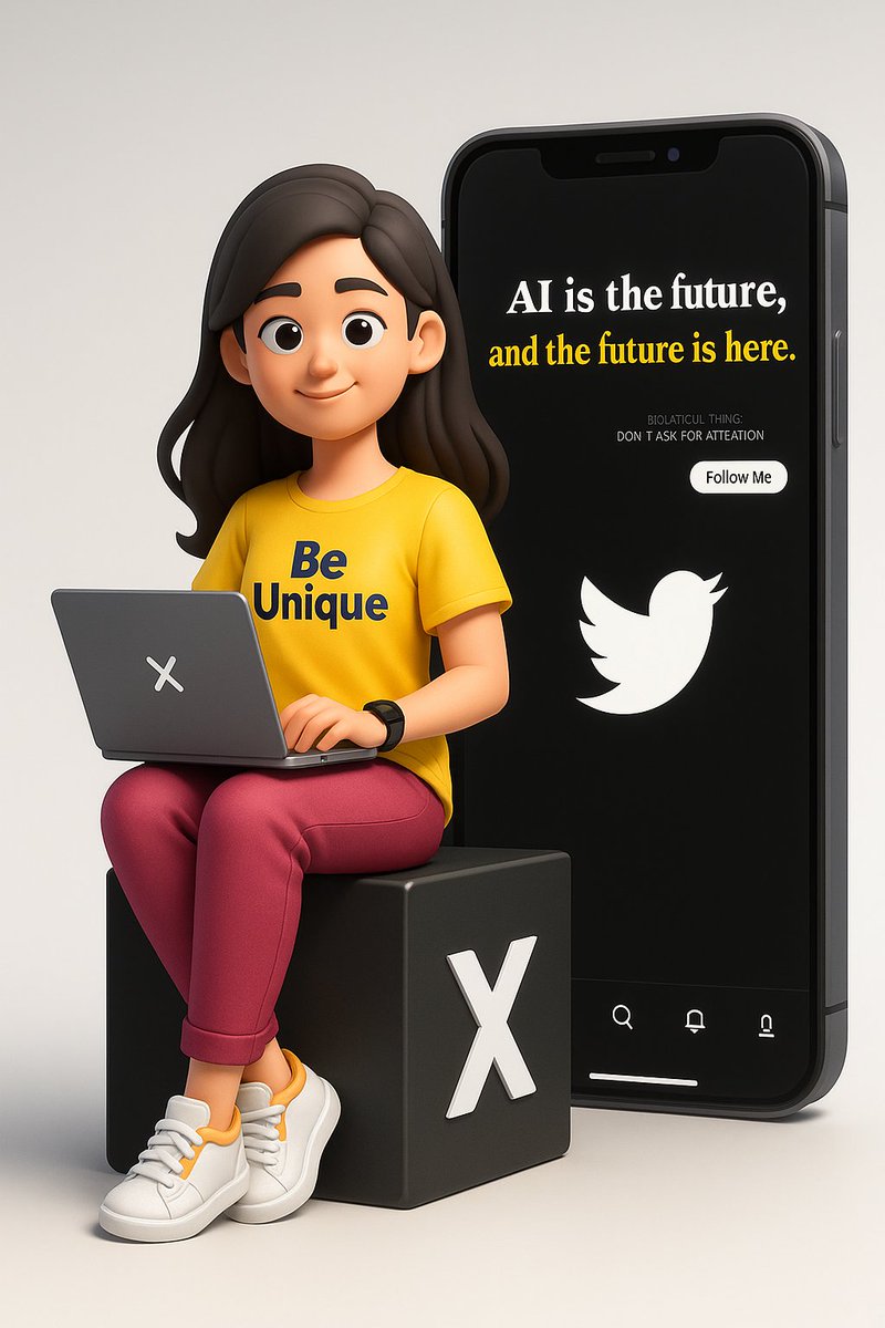 Be Unique: A Creative 3D Vision on the 𝕏 Platform AI prompt preview
