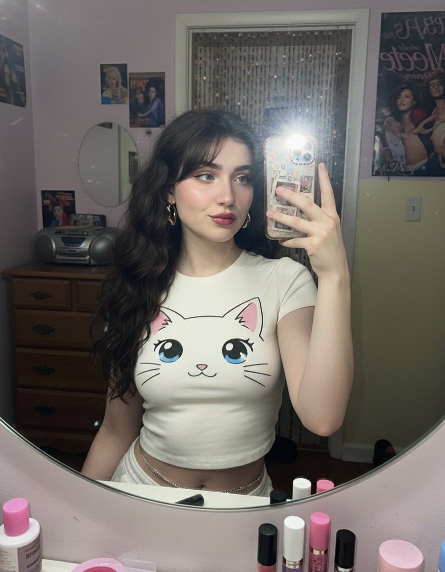 Nostalgia in a Snap: 2000s Mirror Selfie Vibes AI prompt preview