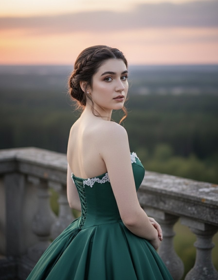 Emerald Elegance: A Portrait in Nature's Embrace AI prompt preview