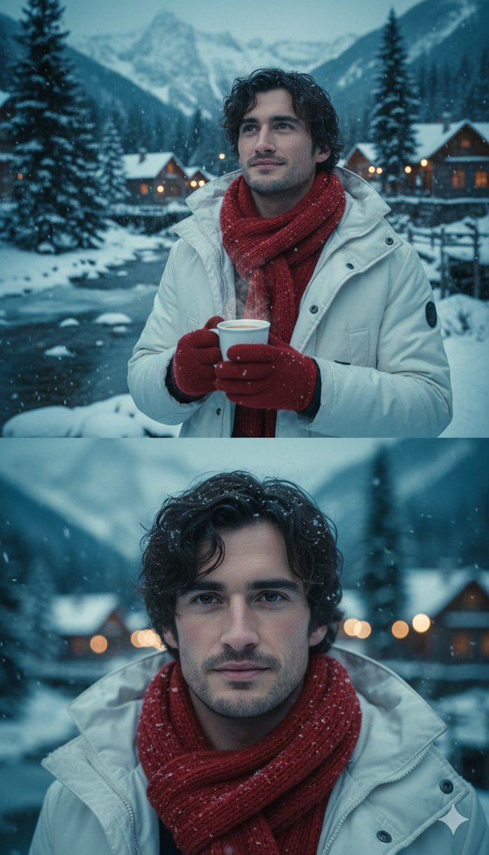 Winter Bliss: A Cinematic Portrait in the Snow AI prompt preview
