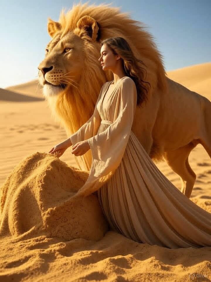 A Golden Morning with Grace and Majesty AI prompt preview