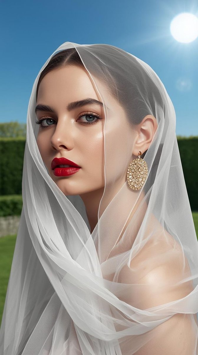 Radiance Unveiled: A Fashion Masterpiece in Nature AI prompt preview