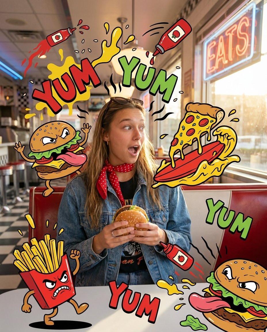 A Deliciously Chaotic Pop-Art Feast AI prompt preview