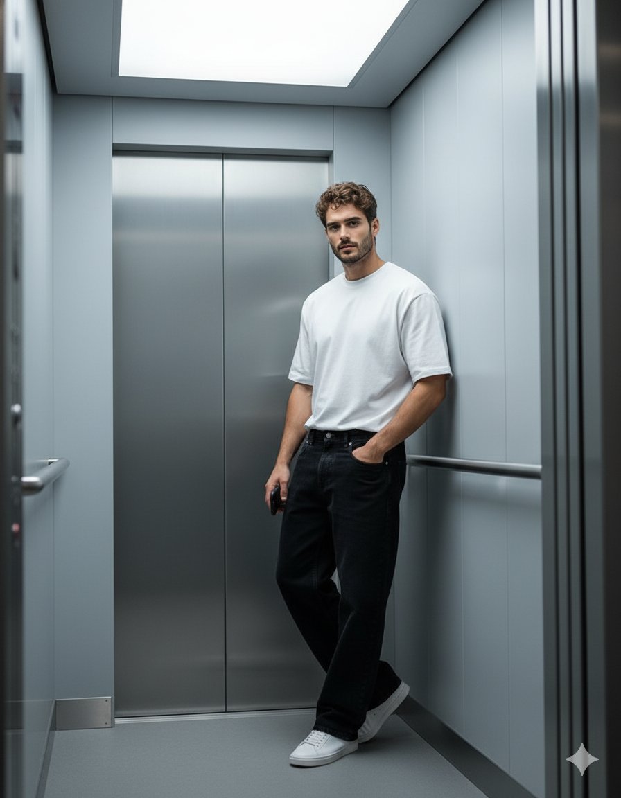Elevator Chic: A Portrait of Modern Style AI prompt preview