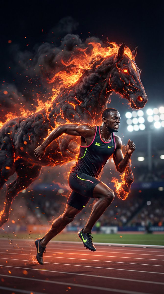 Chasing Fire: The Sprint of a Lifetime AI prompt preview