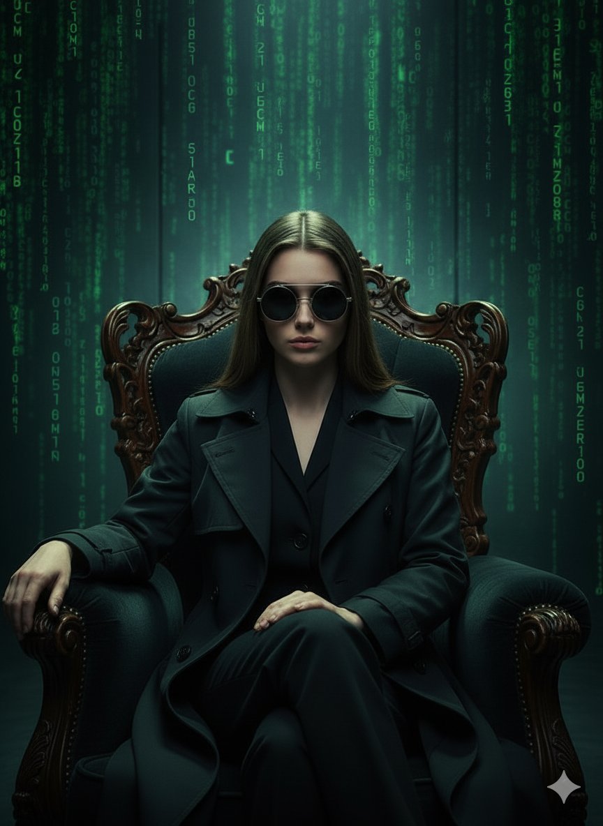 Shadows of Authority: A Cyberpunk Portrait AI prompt preview