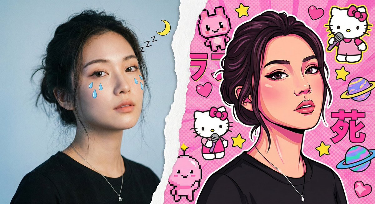 Banana Bliss: A Split-Style Portrait 🍌✨ AI prompt preview