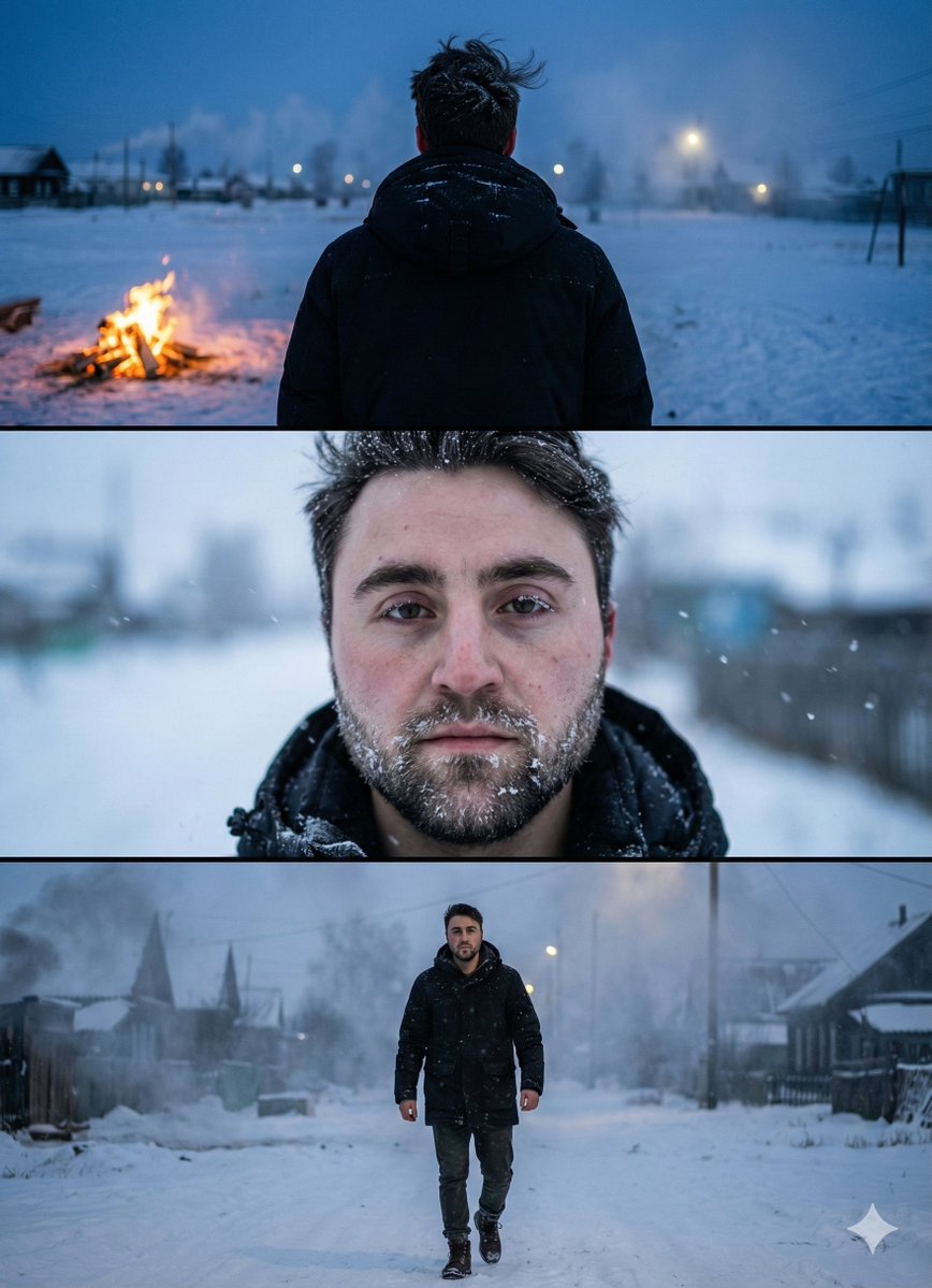 Echoes of Winter: A Cinematic Portrait Journey AI prompt preview
