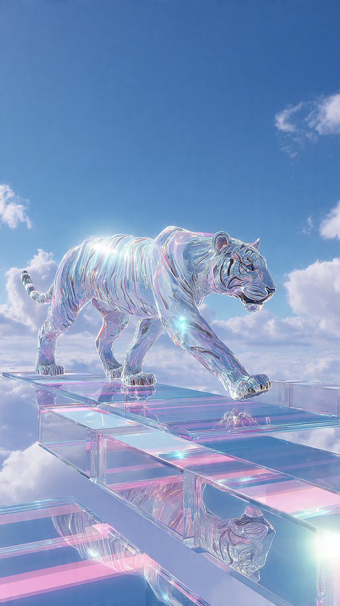 A Glimpse of Celestial Elegance: The Crystal Tiger AI prompt preview