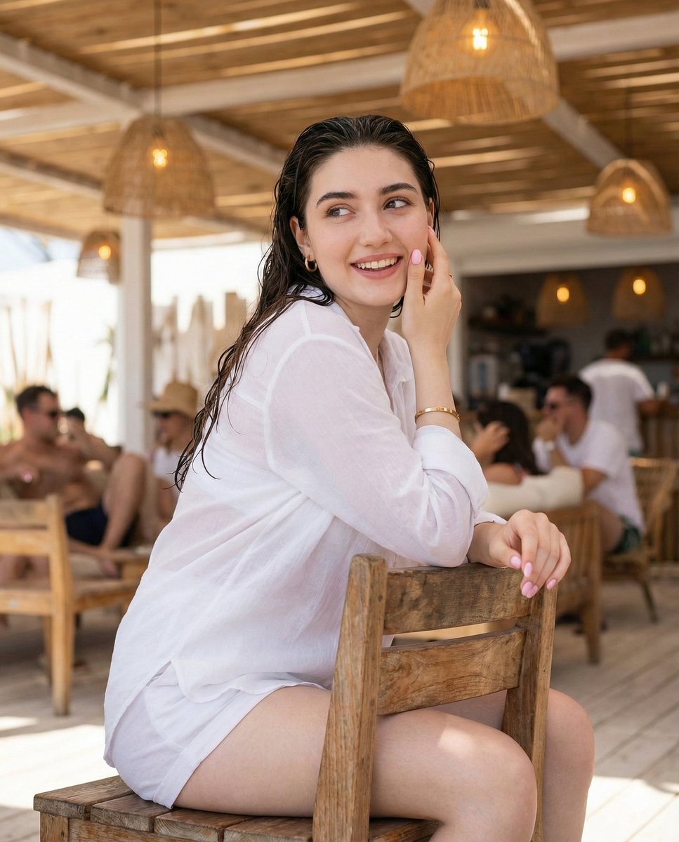 Sun-Kissed Serenity at the Beach Café AI prompt preview