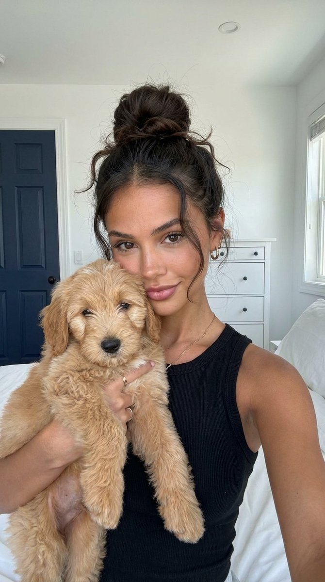 Puppy Love in a Sunlit Room AI prompt preview