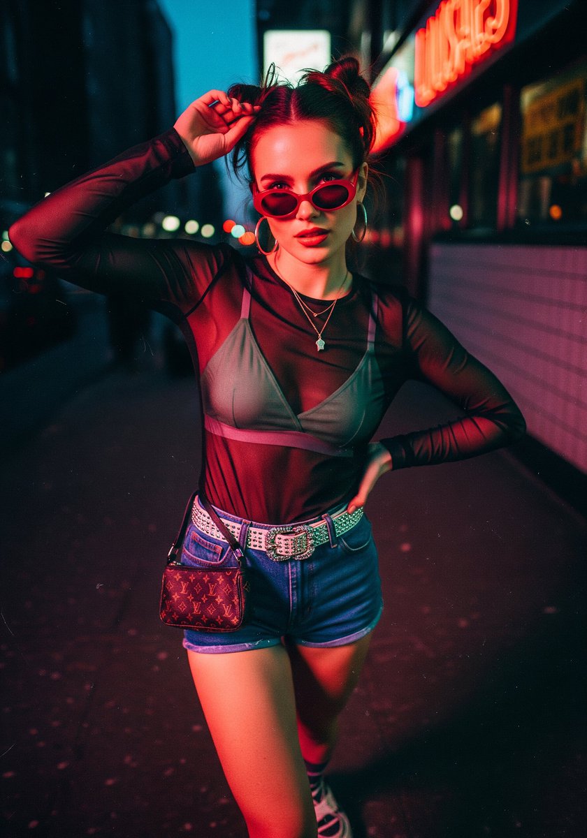 Flamboyant Swagger Meets Retro Vibes in a Cinematic Portrait AI prompt preview