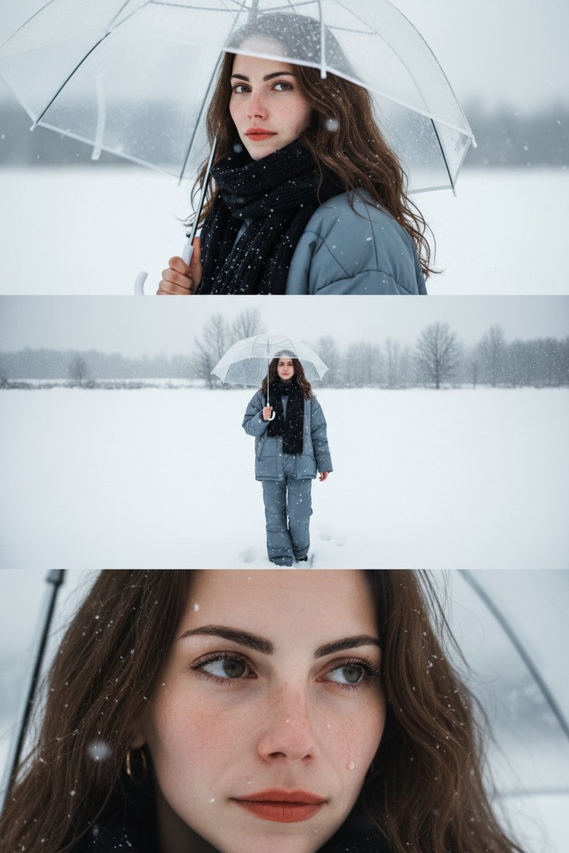 Lonely Reflections in a Snowy World AI prompt preview