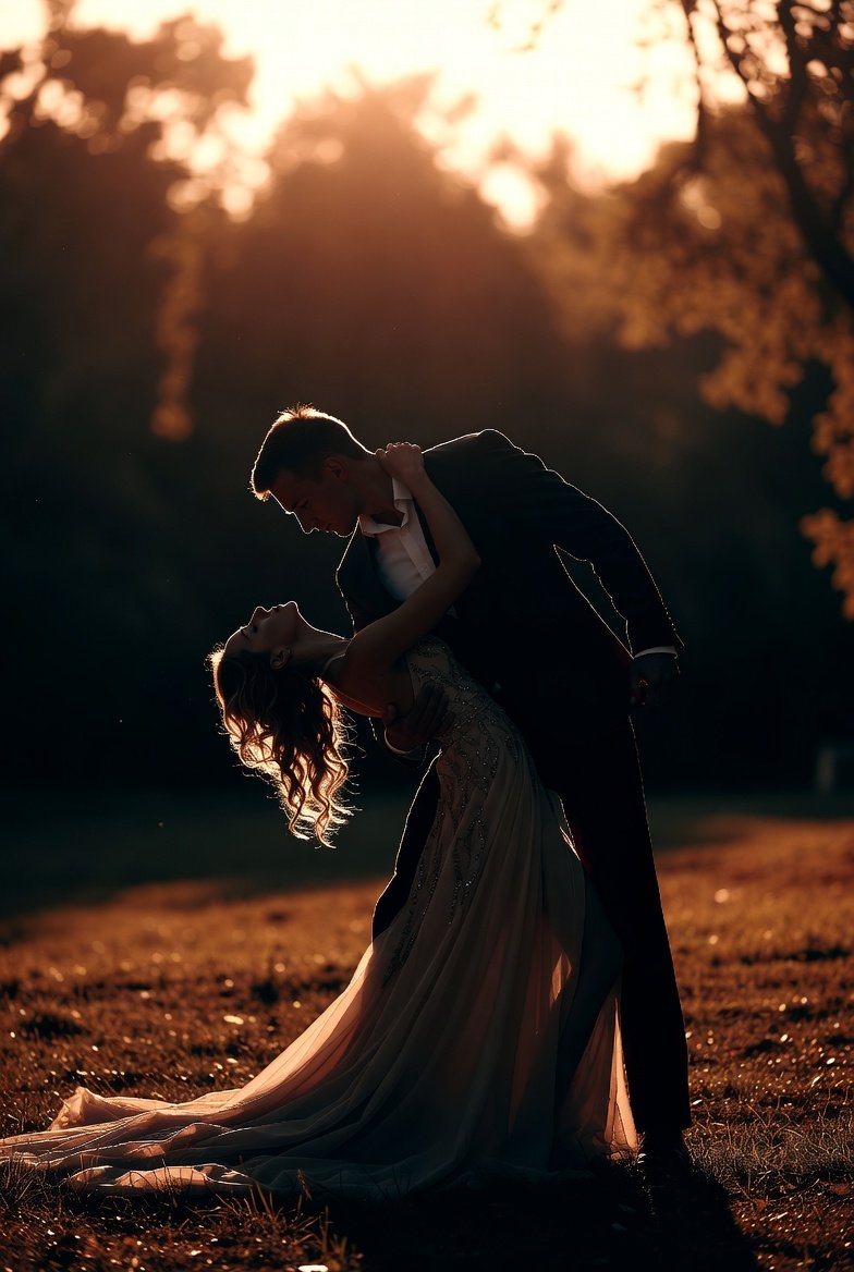 Golden Hour Romance: Dance of Shadows and Light AI prompt preview