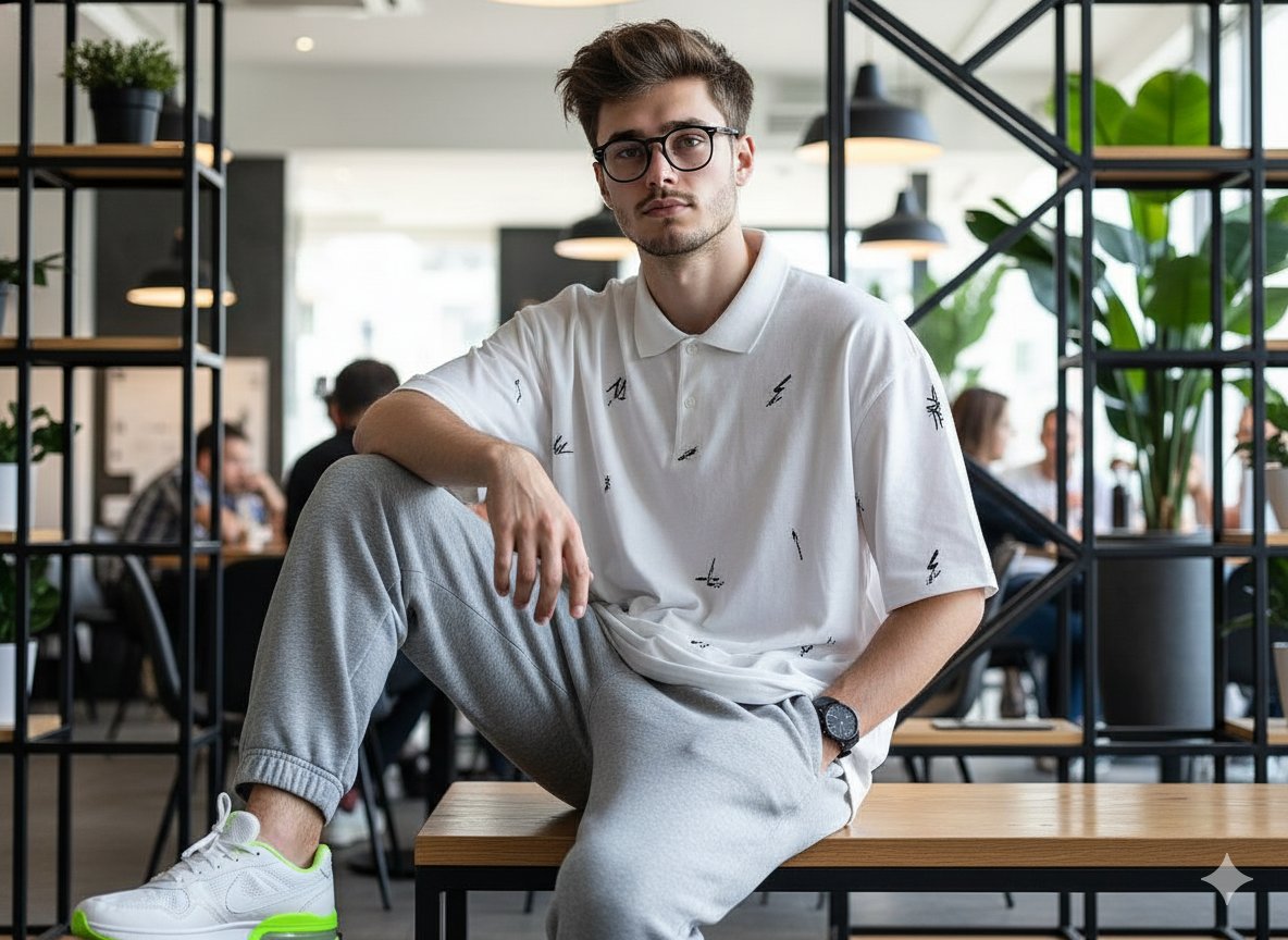 Chic Vibes at the Trendy Café: A Portrait of Youth AI prompt preview