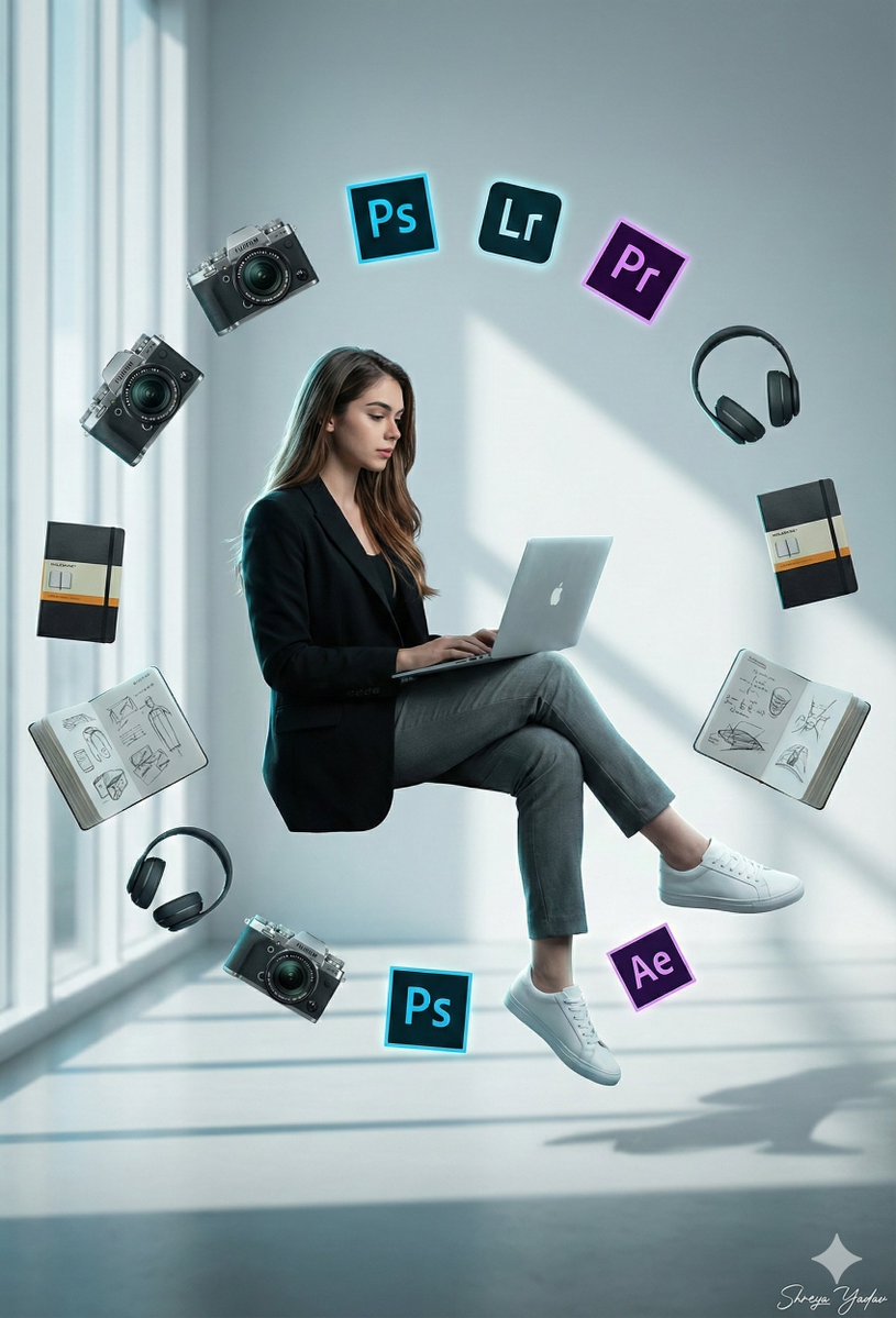 Elevated Creativity: A Dreamy Workspace in Mid-Air AI prompt preview