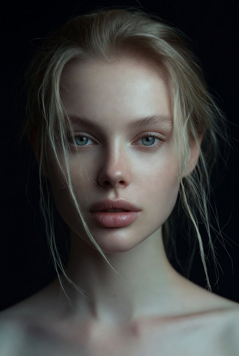 Ethereal Elegance: A Portrait in the Dark AI prompt preview