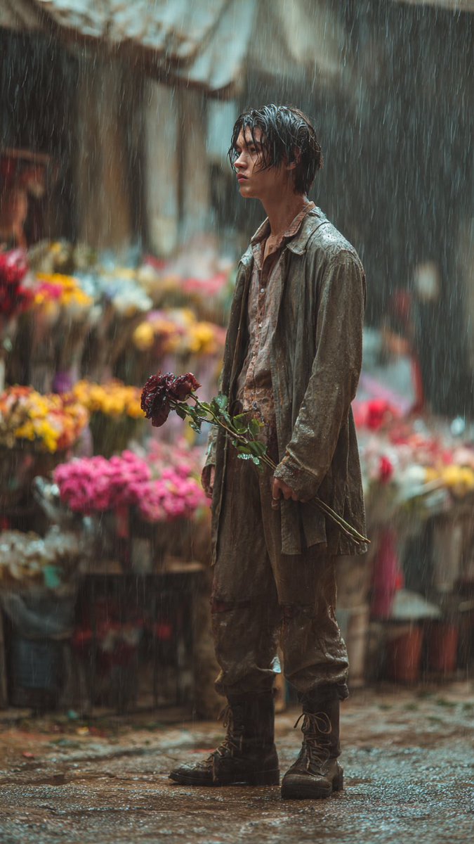 Beauty in Ruin: A Rainy Reflection AI prompt preview