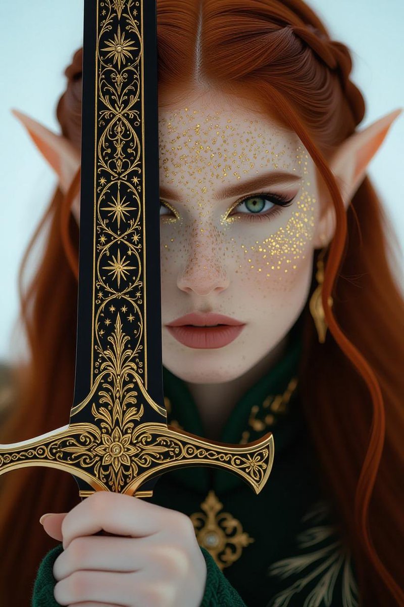 Celestial Warrior: The Golden-Brocade Elf AI prompt preview