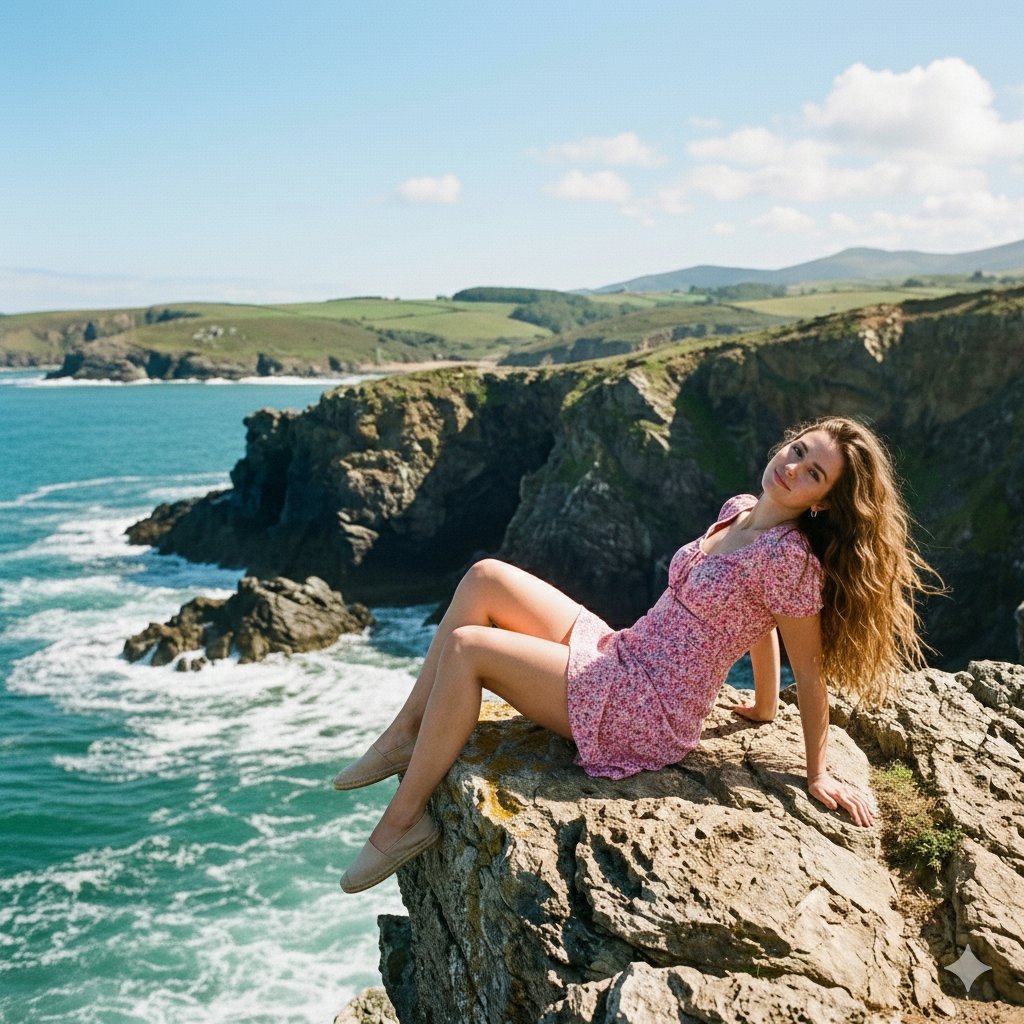 Mermaid Vibes on the Cliffside AI prompt preview