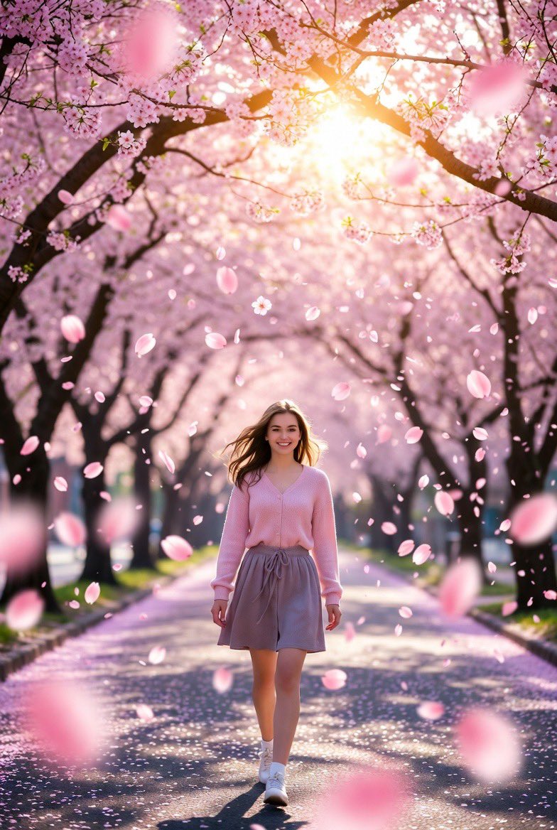 Blossom Dreams: A Springtime Stroll AI prompt preview