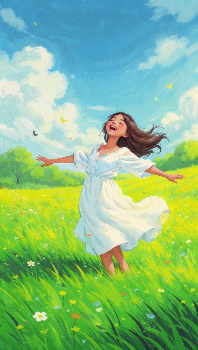 Laughter in a Meadow of Dreams AI prompt preview