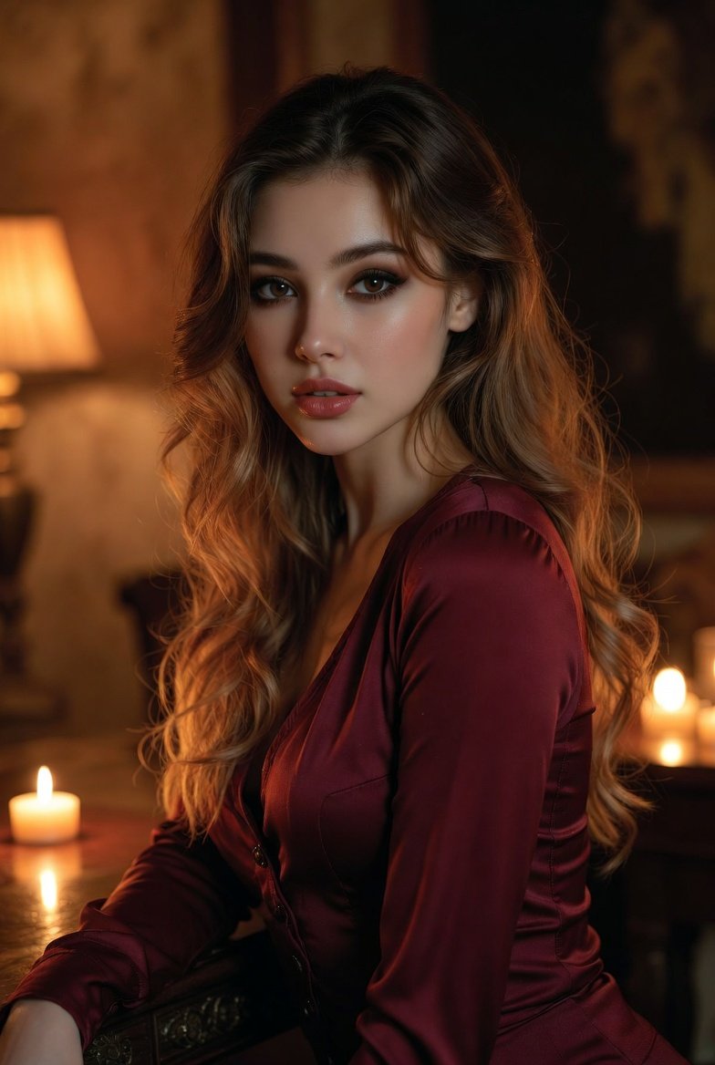 A Mesmerizing Gaze in a Timeless Setting AI prompt preview