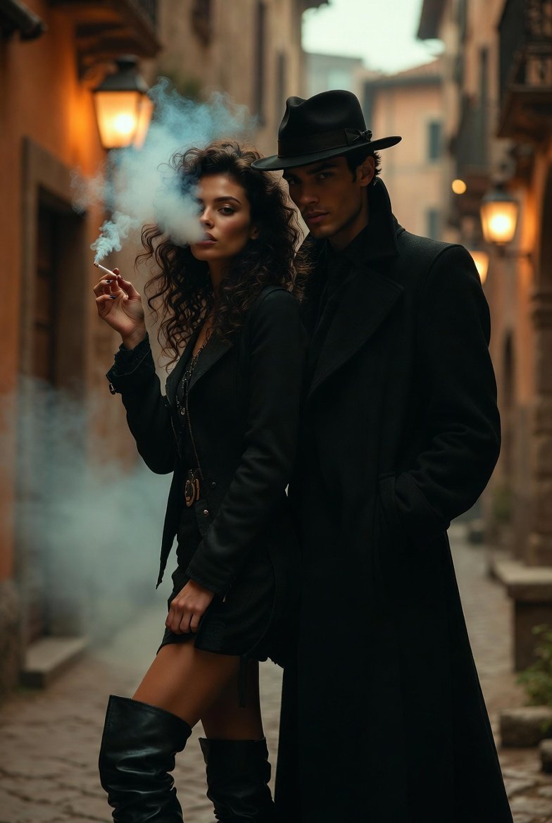 Vintage Romance on the Streets of Old Rome AI prompt preview
