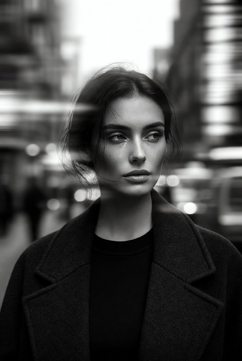 Cinematic Allure: A Modern Portrait in Motion AI prompt preview