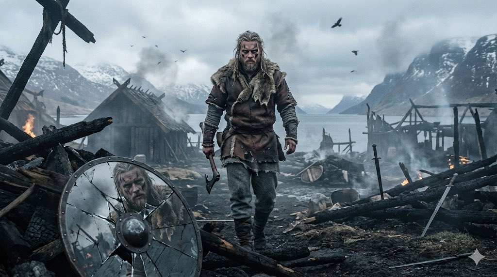 A Viking's Last Stand: Echoes of the Fallen AI prompt preview
