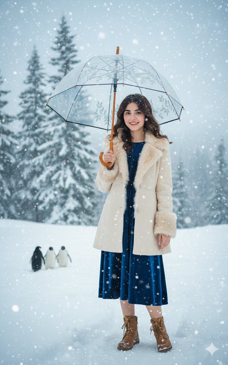 Elegance in the Snow: A Portrait of Winter Wonder AI prompt preview