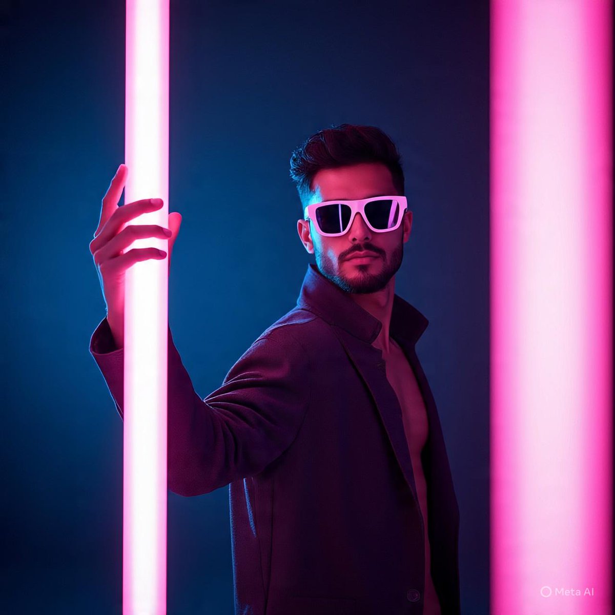 Neon Dreams: A Bold Encounter with Style AI prompt preview
