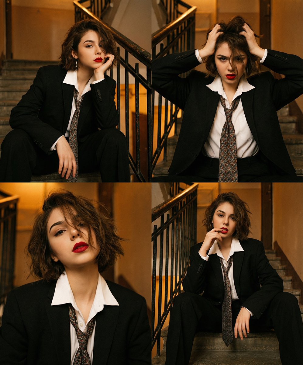 Cinematic Charm: A Bold Androgynous Muse AI prompt preview