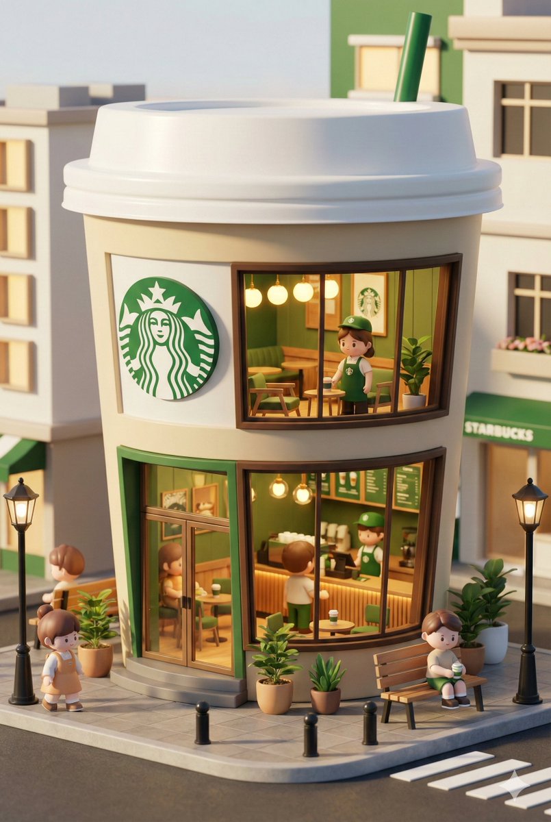 A Cozy Chibi Café: The Starbucks Dream in Miniature AI prompt preview