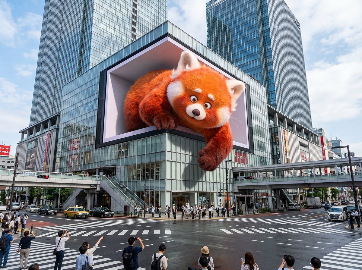 Urban Magic: A Giant Panda's Playful Encounter AI prompt preview