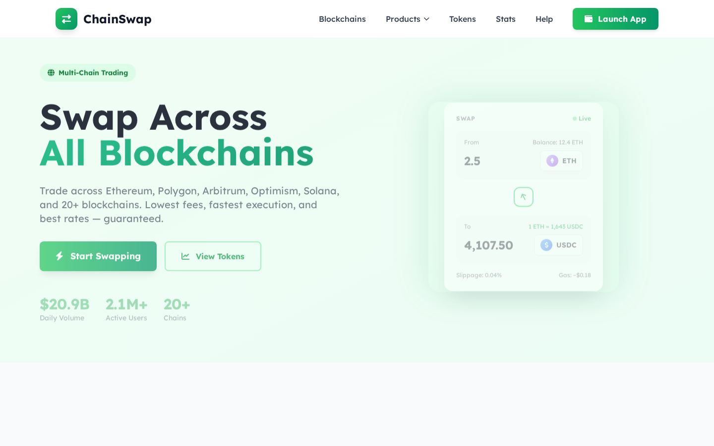 ChainSwap - Swap Across Any Blockchain