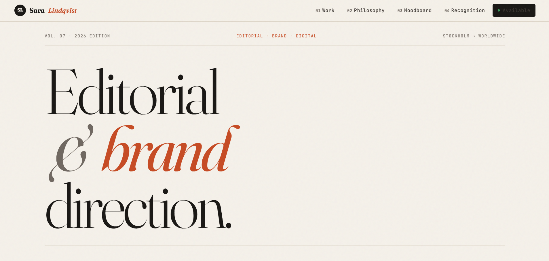 Designer Folio - Sara Lindqvist Editorial Portfolio